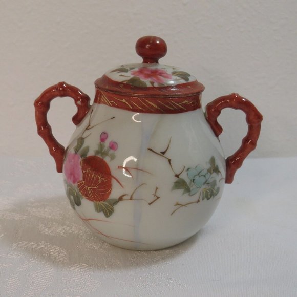 Antique Hand Painted Doubled Handled Bowl Japan - Picture 2 of 9